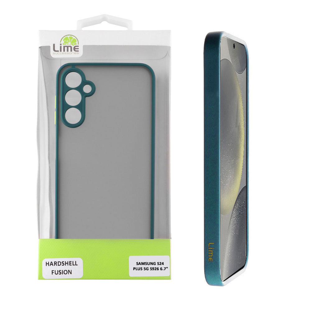 ΘΗΚΗ SAMSUNG S24 PLUS 5G S926 6.7" HARDSHELL FUSION FULL CAMERA PROTECTION GREEN WITH YELLOW KEYS
