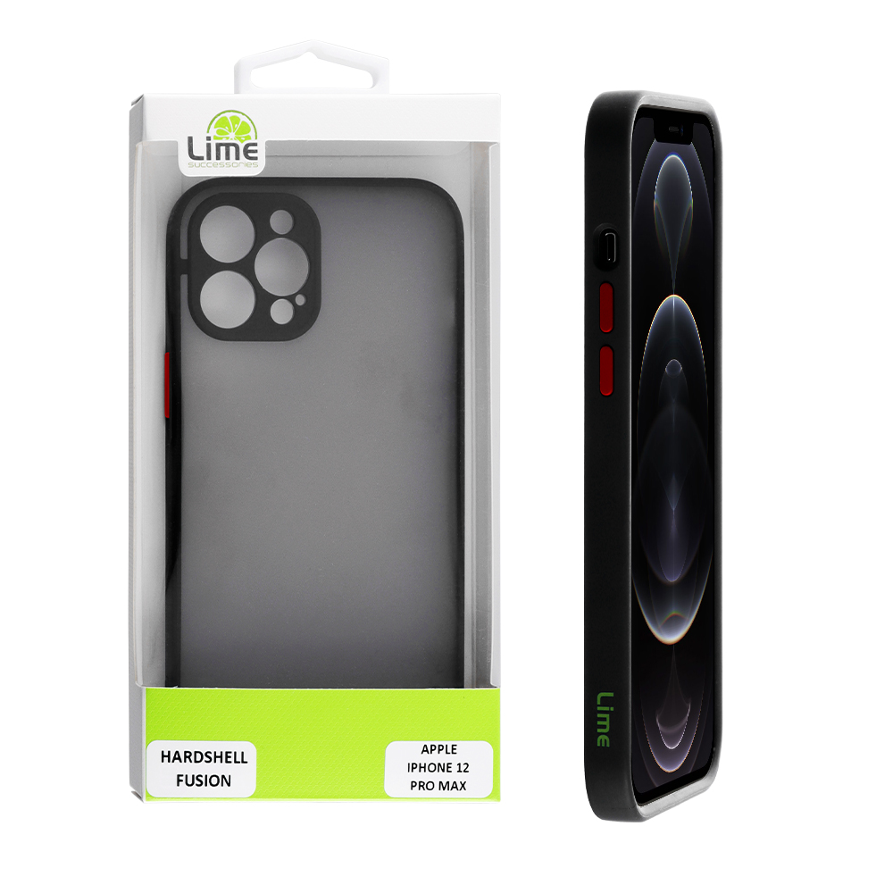 ΘΗΚΗ IPHONE 12 PRO MAX 6.7" HARDSHELL FUSION FULL CAMERA PROTECTION BLACK WITH RED KEYS