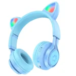 Wireless Ακουστικά Stereo Hoco W39 Cat Ear Hi-Fi BT V5.3 3.5mm 10h ώρες λειτουργίας Μπλε.V.E