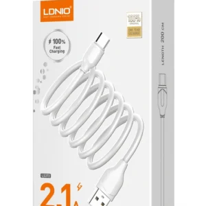 LDNIO καλώδιο Lightning σε USB LS372, 10.5W, 2m, λευκό.V.E