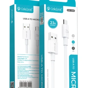 CELEBRAT καλώδιο Micro USB σε USB CB-24M, 10.5W, 1.2m, λευκό.V.E