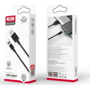 Magnetic Charging Cable USB A 2.0 Male Type C Black 1m XO-NB187.V.E