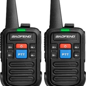 77800132 Baofeng BF-C50 Mini Ασύρματος Πομποδέκτης UHF/VHF 2W χωρίς Οθόνη Σετ 2τμχ
