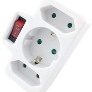 Entac Αντάπτορας Σούκο Σε 2 Διπολικά+1Σούκο+Διακόπτη EPAG-1EE2E-SW