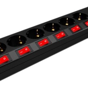 Entac Πολύπριζο Προστασίας 6 Θέσεων με Ξεχωριστούς Διακόπτες και Προστασίας Υπέρτασης 3G1.5 1.5m