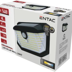 Entac Ηλιακός Προβολέας Τοίχου 1W SMD 3 modes Φωτοκύτταρο