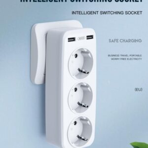 XO WL08 EU Smart Wall Plug Conversion Socket (3AC 2USB 2.4A) White