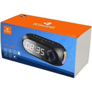 Speaker Kisonli LP-2S, Bluetooth, Clock, SD, FM, AUX, RGB, Black